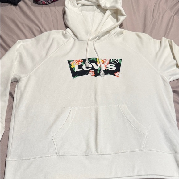 Levi's White Hoodie with Floral Logo - Picture 1 of 5
